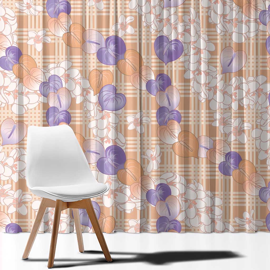 Anthurium Plumeria Lei Pastel Window Curtain Orange Hawaiian Splendid Palaka