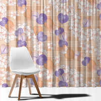 Anthurium Plumeria Lei Pastel Window Curtain Orange Hawaiian Splendid Palaka