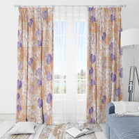 Anthurium Plumeria Lei Pastel Window Curtain Orange Hawaiian Splendid Palaka