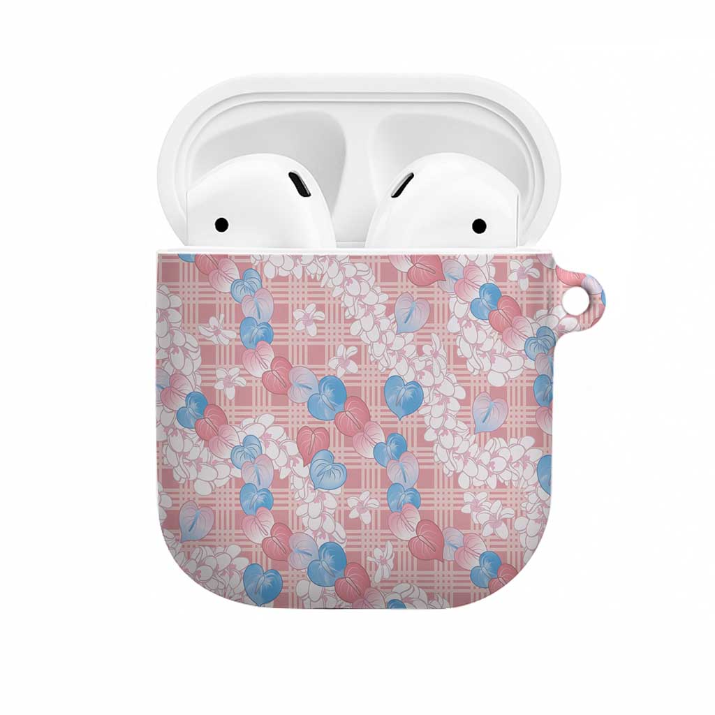 Anthurium Plumeria Lei Pastel AirPods Case Pink Hawaiian Splendid Palaka LT01 Pink - Polynesian Pride