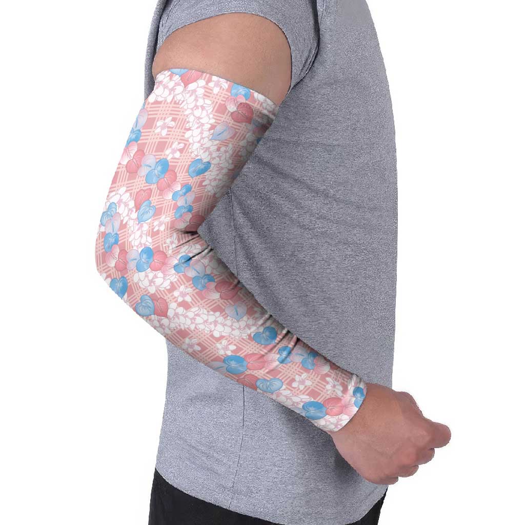 Anthurium Plumeria Lei Pastel Arm Sleeves Pink Hawaiian Splendid Palaka LT01 - Polynesian Pride