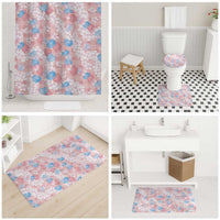 Anthurium Plumeria Lei Pastel Bathroom Set Pink Hawaiian Splendid Palaka LT01 - Polynesian Pride