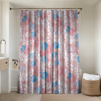 Anthurium Plumeria Lei Pastel Bathroom Set Pink Hawaiian Splendid Palaka LT01 Shower Curtain Only Pink - Polynesian Pride