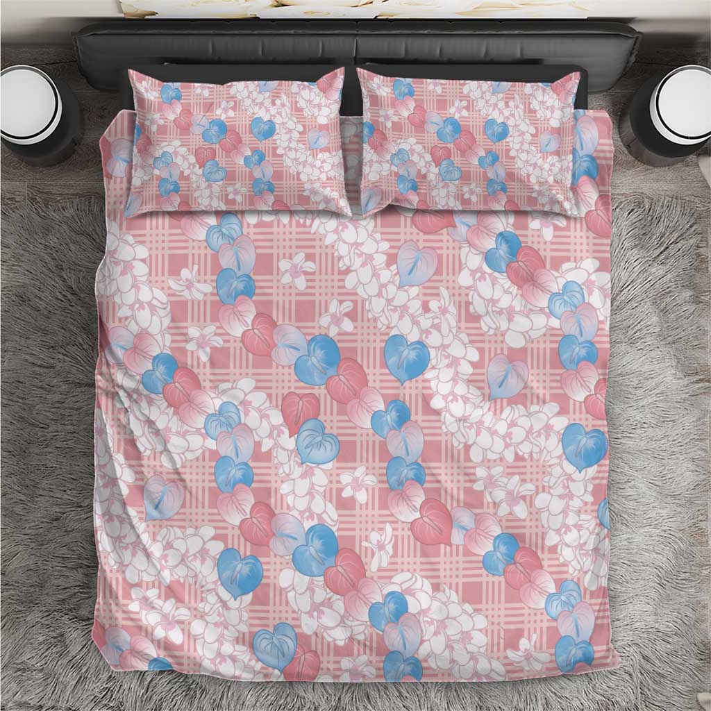 Anthurium Plumeria Lei Pastel Bedding Set Pink Hawaiian Splendid Palaka