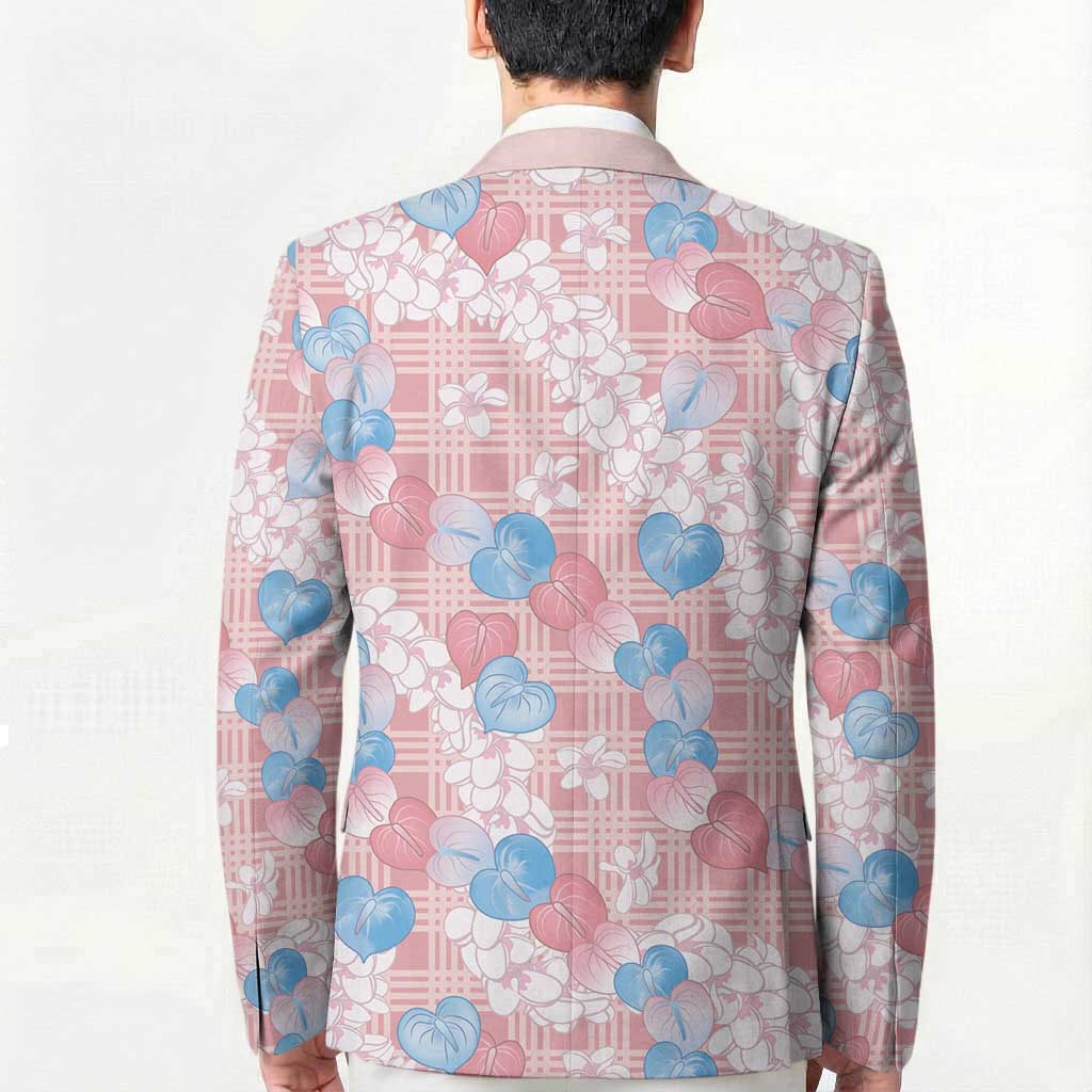Anthurium Plumeria Lei Pastel Blazer Pink Hawaiian Splendid Palaka LT01 - Polynesian Pride