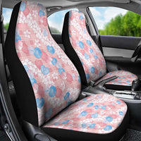 Anthurium Plumeria Lei Pastel Car Seat Cover Pink Hawaiian Splendid Palaka LT01 - Polynesian Pride