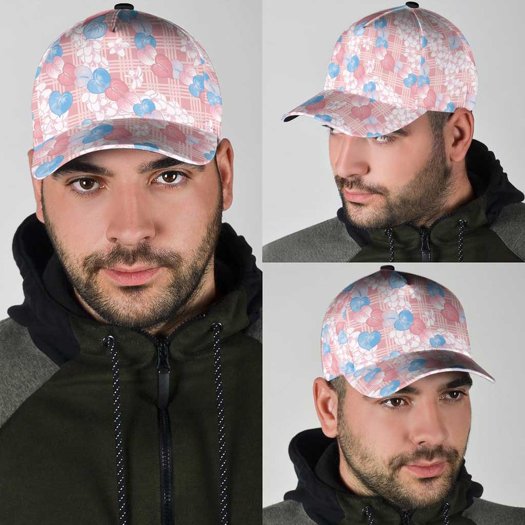 Anthurium Plumeria Lei Pastel Classic Cap Pink Hawaiian Splendid Palaka LT01 - Polynesian Pride