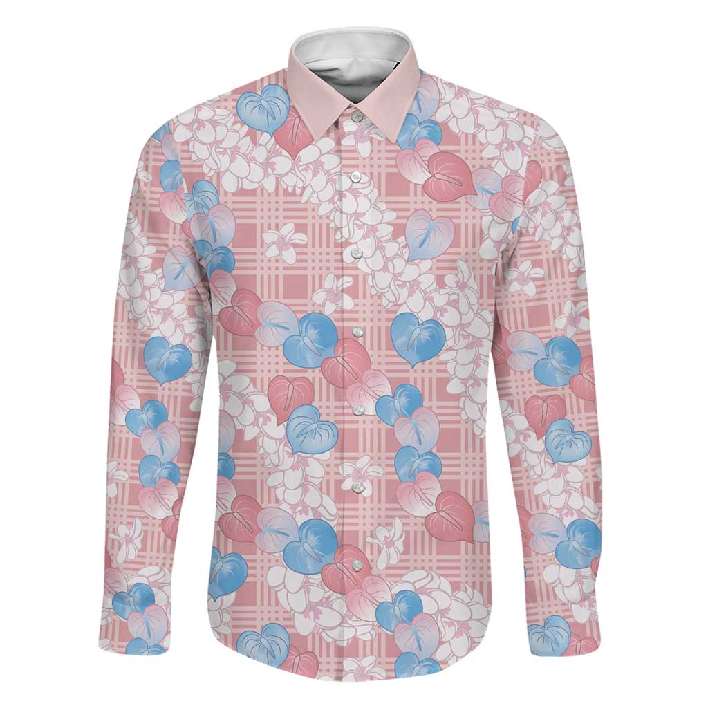 Anthurium Plumeria Lei Pastel Family Matching Summer Maxi Dress and Hawaiian Shirt Pink Hawaiian Splendid Palaka