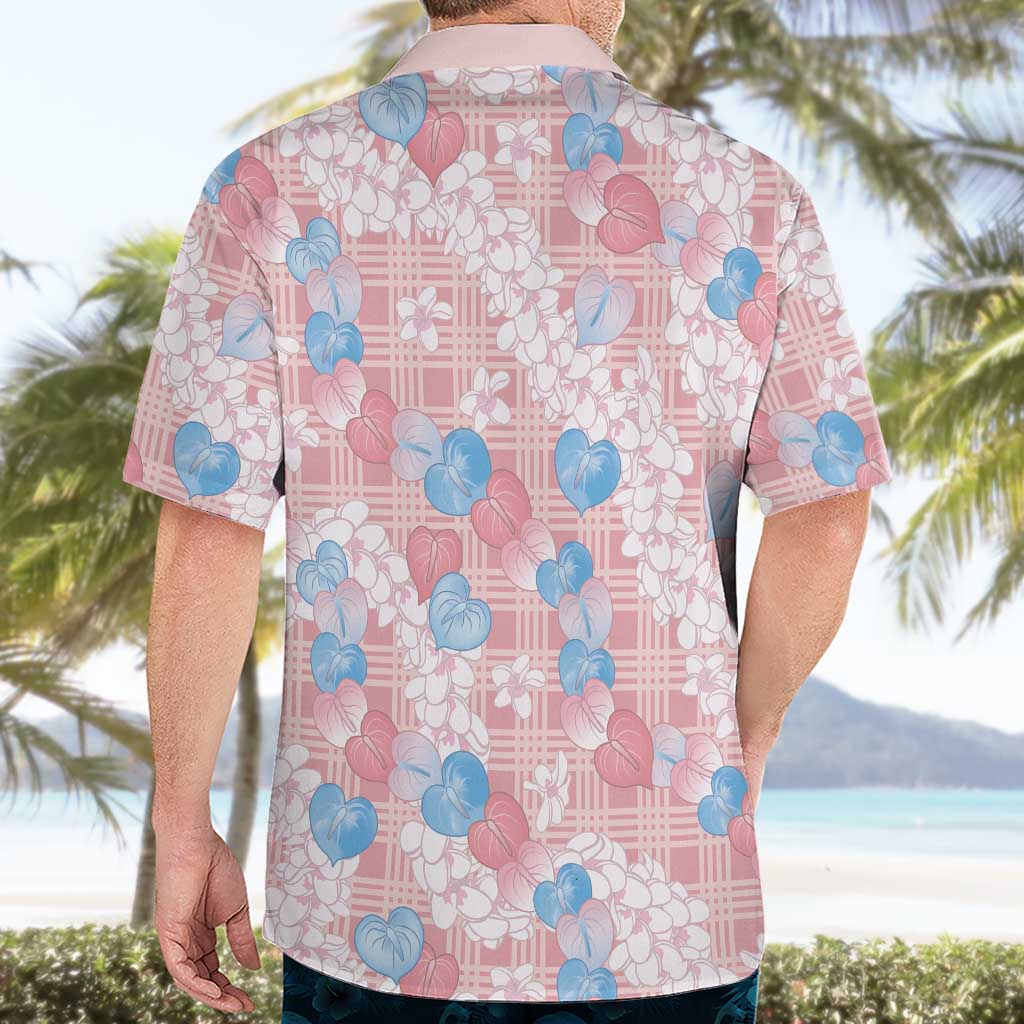 Anthurium Plumeria Lei Pastel Hawaiian Shirt Pink Hawaiian Splendid Palaka LT01 - Polynesian Pride