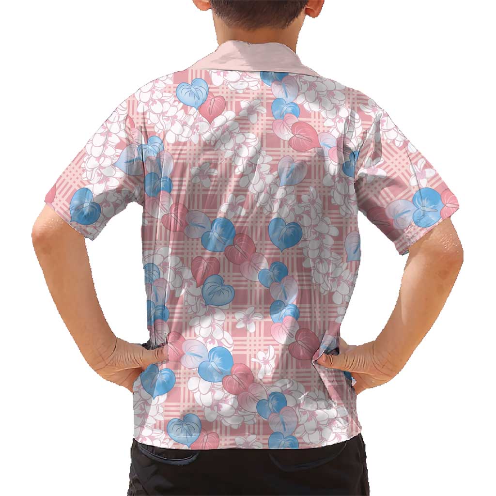 Anthurium Plumeria Lei Pastel Hawaiian Shirt Pink Hawaiian Splendid Palaka LT01 - Polynesian Pride