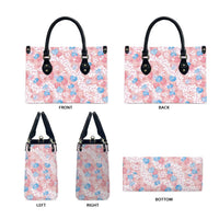 Anthurium Plumeria Lei Pastel Leather Bag Pink Hawaiian Splendid Palaka LT01 - Polynesian Pride