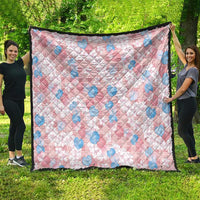 Anthurium Plumeria Lei Pastel Quilt Pink Hawaiian Splendid Palaka