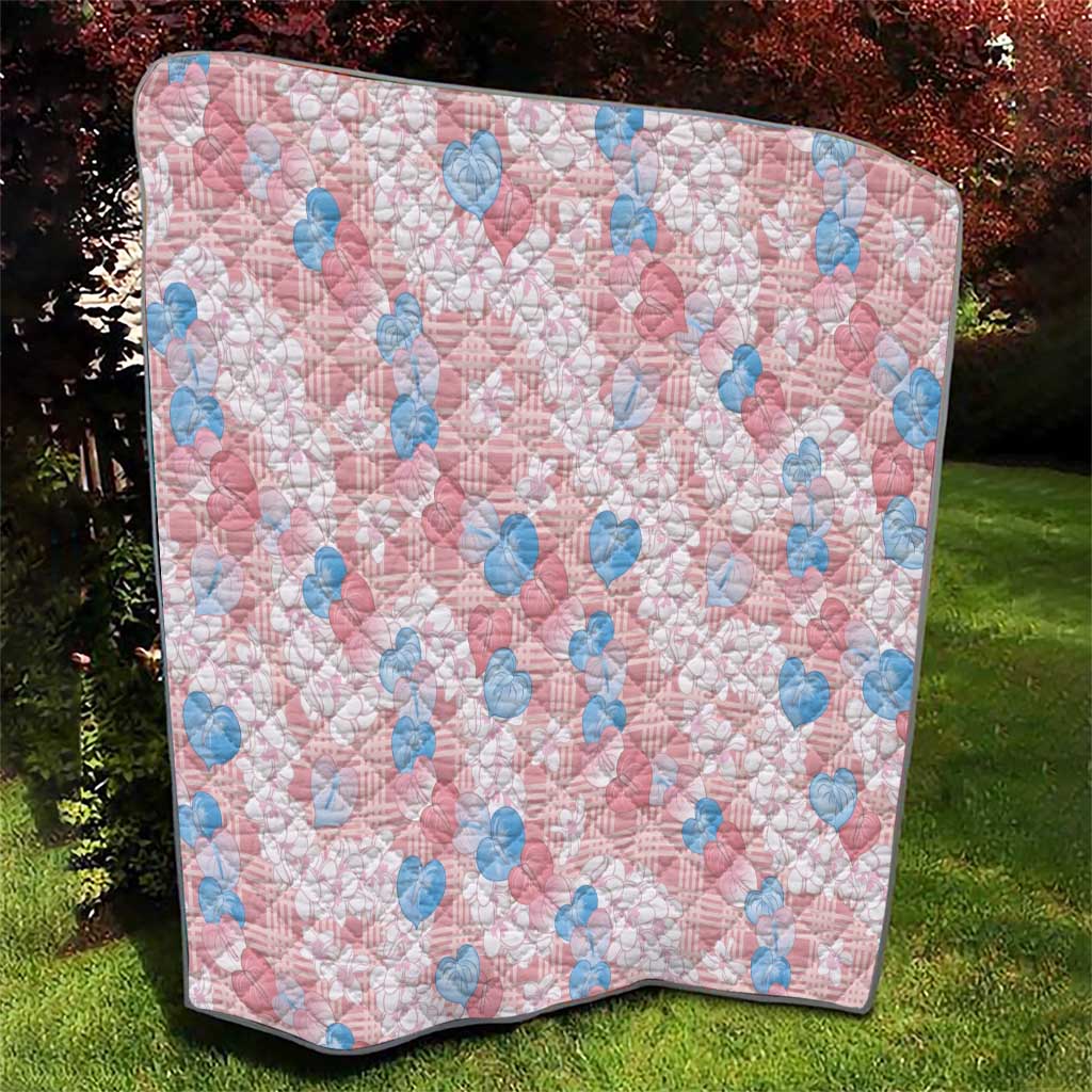 Anthurium Plumeria Lei Pastel Quilt Pink Hawaiian Splendid Palaka