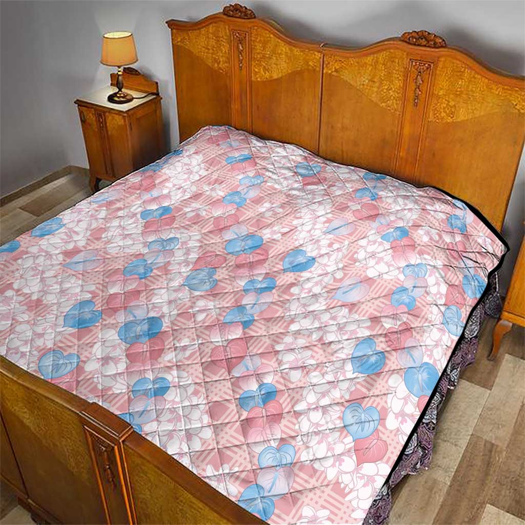 Anthurium Plumeria Lei Pastel Quilt Pink Hawaiian Splendid Palaka