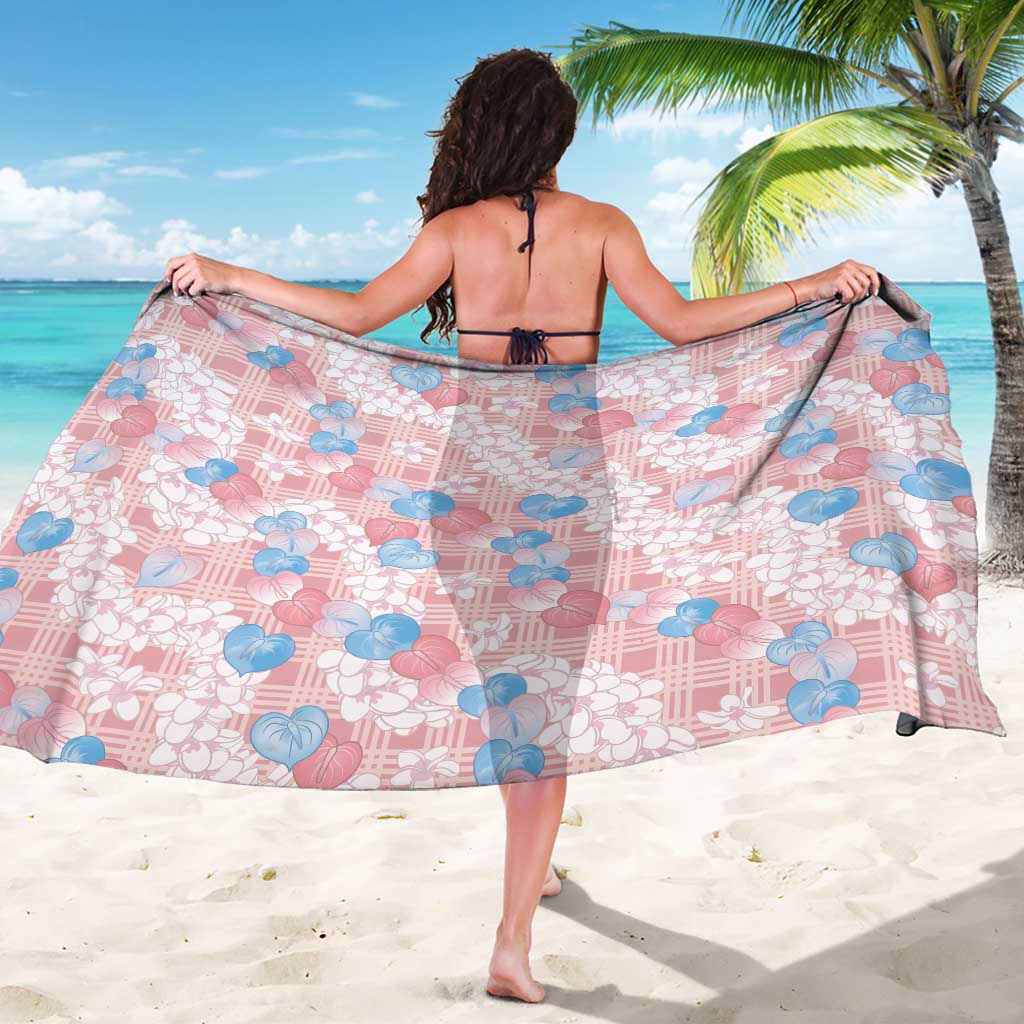 Anthurium Plumeria Lei Pastel Sarong Pink Hawaiian Splendid Palaka LT01 - Polynesian Pride