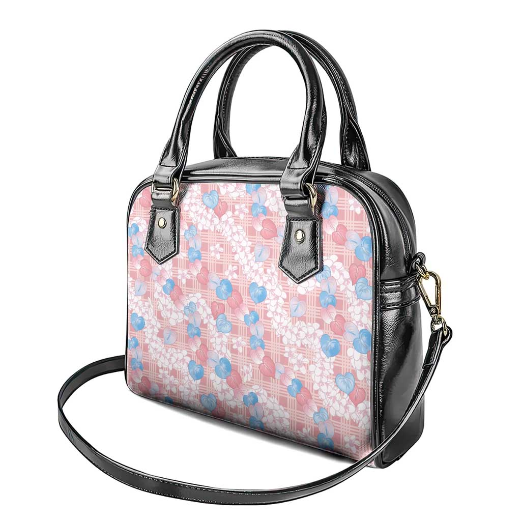 Anthurium Plumeria Lei Pastel Shoulder Handbag Pink Hawaiian Splendid Palaka LT01 - Polynesian Pride