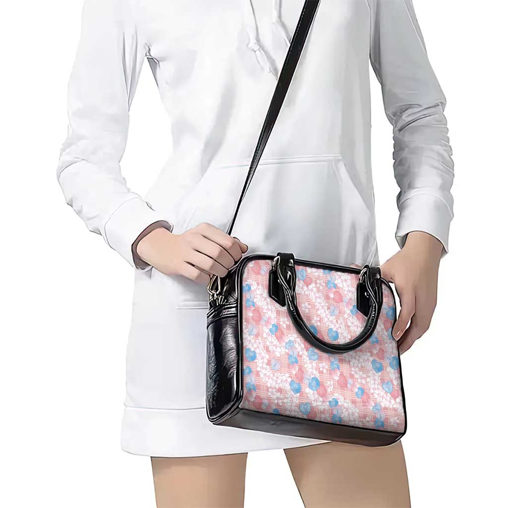 Anthurium Plumeria Lei Pastel Shoulder Handbag Pink Hawaiian Splendid Palaka LT01 - Polynesian Pride