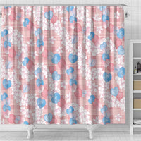 Anthurium Plumeria Lei Pastel Shower Curtain Pink Hawaiian Splendid Palaka LT01 - Polynesian Pride