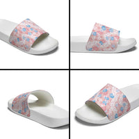 Anthurium Plumeria Lei Pastel Slide Sandals Pink Hawaiian Splendid Palaka LT01 - Polynesian Pride