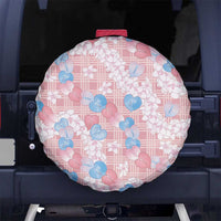 Anthurium Plumeria Lei Pastel Spare Tire Cover Pink Hawaiian Splendid Palaka LT01 No hole Pink - Polynesian Pride
