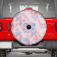 Anthurium Plumeria Lei Pastel Spare Tire Cover Pink Hawaiian Splendid Palaka LT01 - Polynesian Pride