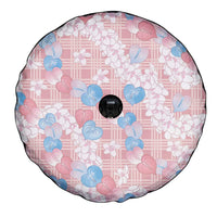 Anthurium Plumeria Lei Pastel Spare Tire Cover Pink Hawaiian Splendid Palaka LT01 - Polynesian Pride