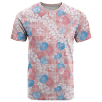 Anthurium Plumeria Lei Pastel T Shirt Pink Hawaiian Splendid Palaka LT01 Pink - Polynesian Pride