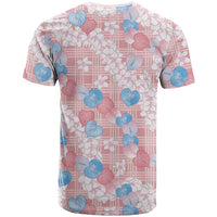 Anthurium Plumeria Lei Pastel T Shirt Pink Hawaiian Splendid Palaka LT01 - Polynesian Pride