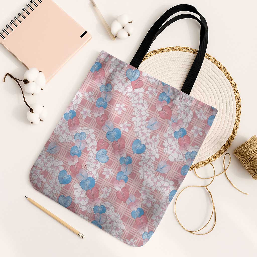Anthurium Plumeria Lei Pastel Tote Bag Pink Hawaiian Splendid Palaka