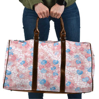 Anthurium Plumeria Lei Pastel Travel Bag Pink Hawaiian Splendid Palaka LT01 Pink - Polynesian Pride