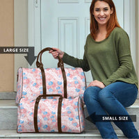 Anthurium Plumeria Lei Pastel Travel Bag Pink Hawaiian Splendid Palaka LT01 - Polynesian Pride