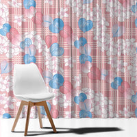 Anthurium Plumeria Lei Pastel Window Curtain Pink Hawaiian Splendid Palaka LT01 - Polynesian Pride
