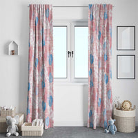 Anthurium Plumeria Lei Pastel Window Curtain Pink Hawaiian Splendid Palaka LT01 - Polynesian Pride