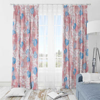 Anthurium Plumeria Lei Pastel Window Curtain Pink Hawaiian Splendid Palaka LT01 - Polynesian Pride