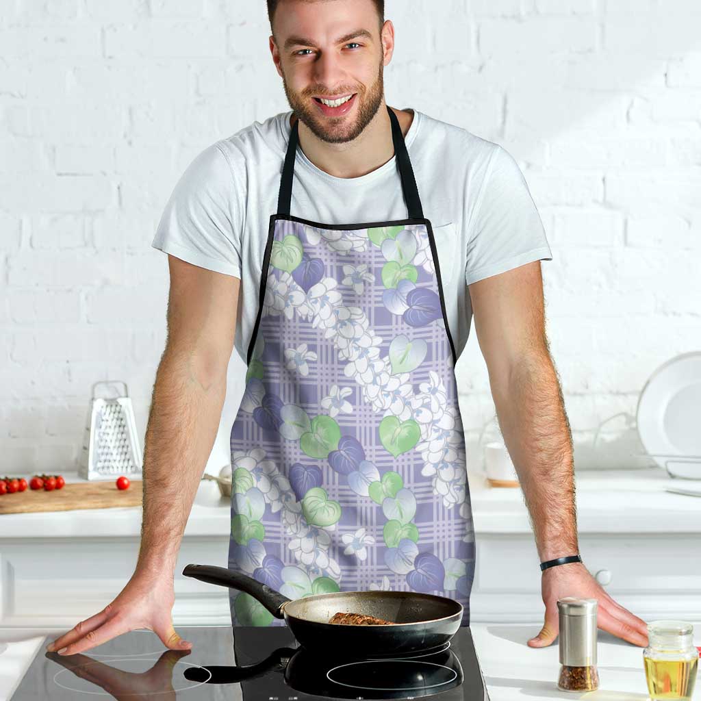 Anthurium Plumeria Lei Pastel Apron Purple Hawaiian Splendid Palaka LT01 - Polynesian Pride
