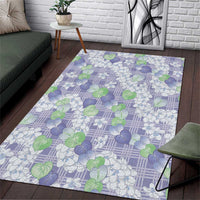 Anthurium Plumeria Lei Pastel Area Rug Purple Hawaiian Splendid Palaka LT01 Purple - Polynesian Pride