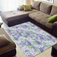 Anthurium Plumeria Lei Pastel Area Rug Purple Hawaiian Splendid Palaka LT01 - Polynesian Pride