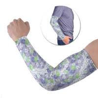 Anthurium Plumeria Lei Pastel Arm Sleeves Purple Hawaiian Splendid Palaka LT01 Set of 2 Purple - Polynesian Pride
