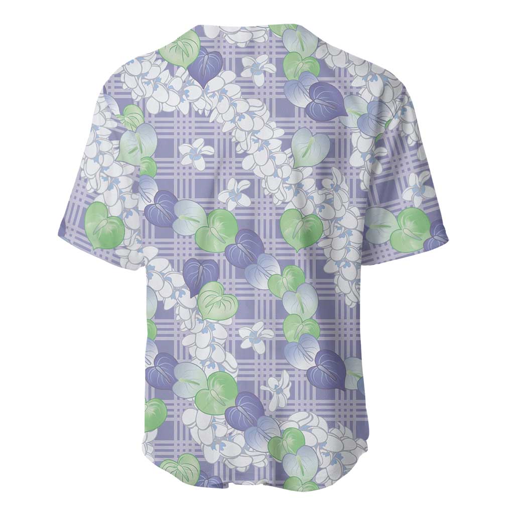 Anthurium Plumeria Lei Pastel Baseball Jersey Purple Hawaiian Splendid Palaka LT01 - Polynesian Pride