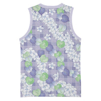 Anthurium Plumeria Lei Pastel Basketball Jersey Purple Hawaiian Splendid Palaka LT01 - Polynesian Pride