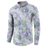 Anthurium Plumeria Lei Pastel Button Sweatshirt Purple Hawaiian Splendid Palaka LT01 - Polynesian Pride