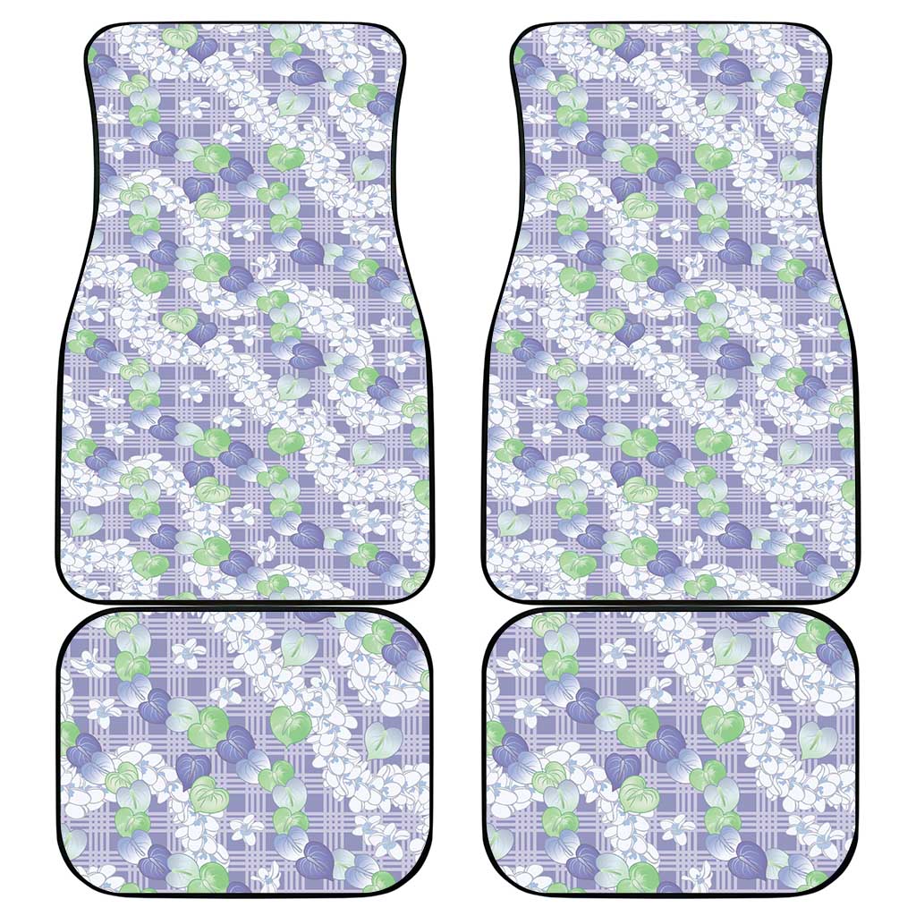 Anthurium Plumeria Lei Pastel Car Mats Purple Hawaiian Splendid Palaka LT01 - Polynesian Pride