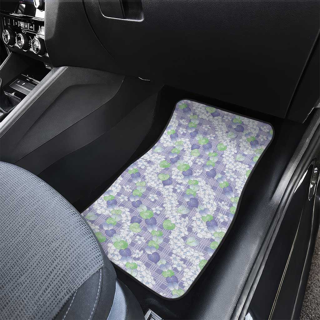 Anthurium Plumeria Lei Pastel Car Mats Purple Hawaiian Splendid Palaka LT01 - Polynesian Pride