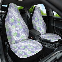 Anthurium Plumeria Lei Pastel Car Seat Cover Purple Hawaiian Splendid Palaka LT01 One Size Purple - Polynesian Pride