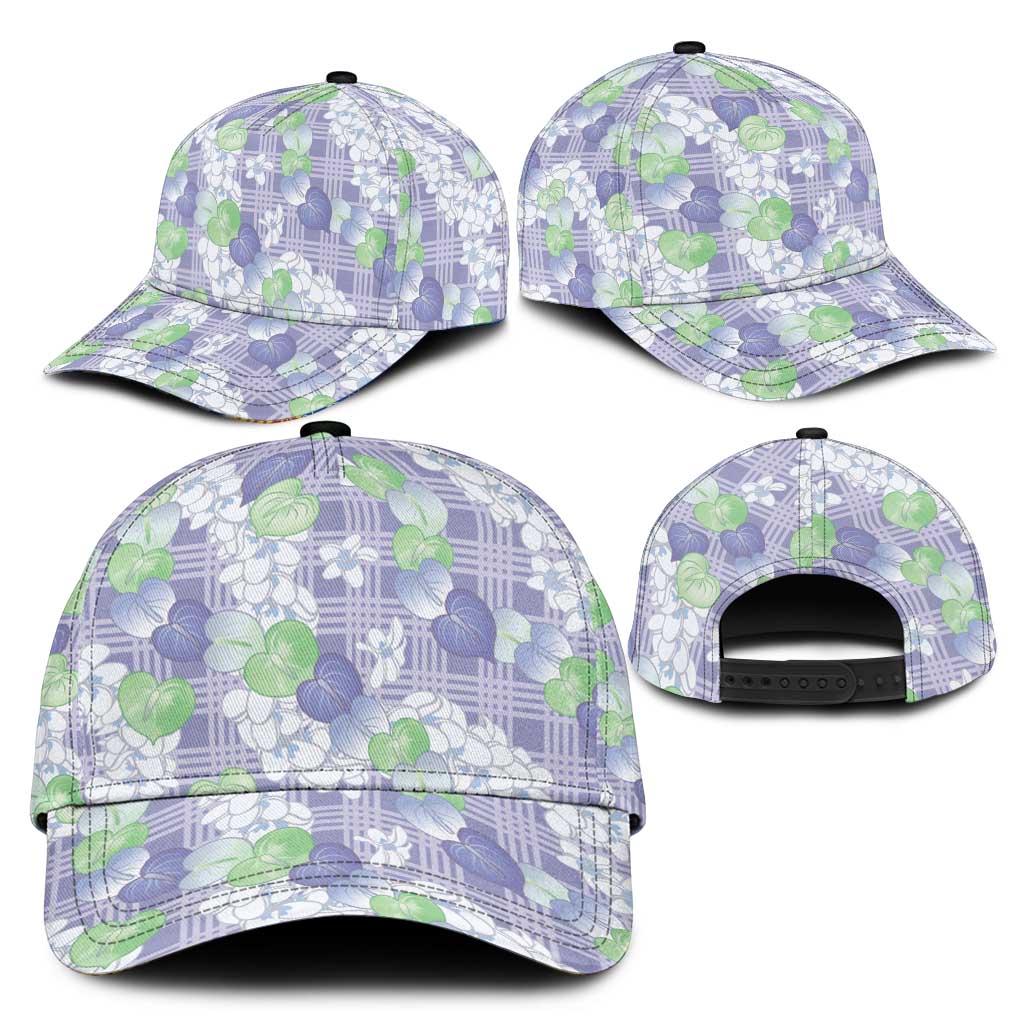 Anthurium Plumeria Lei Pastel Classic Cap Purple Hawaiian Splendid Palaka LT01 - Polynesian Pride