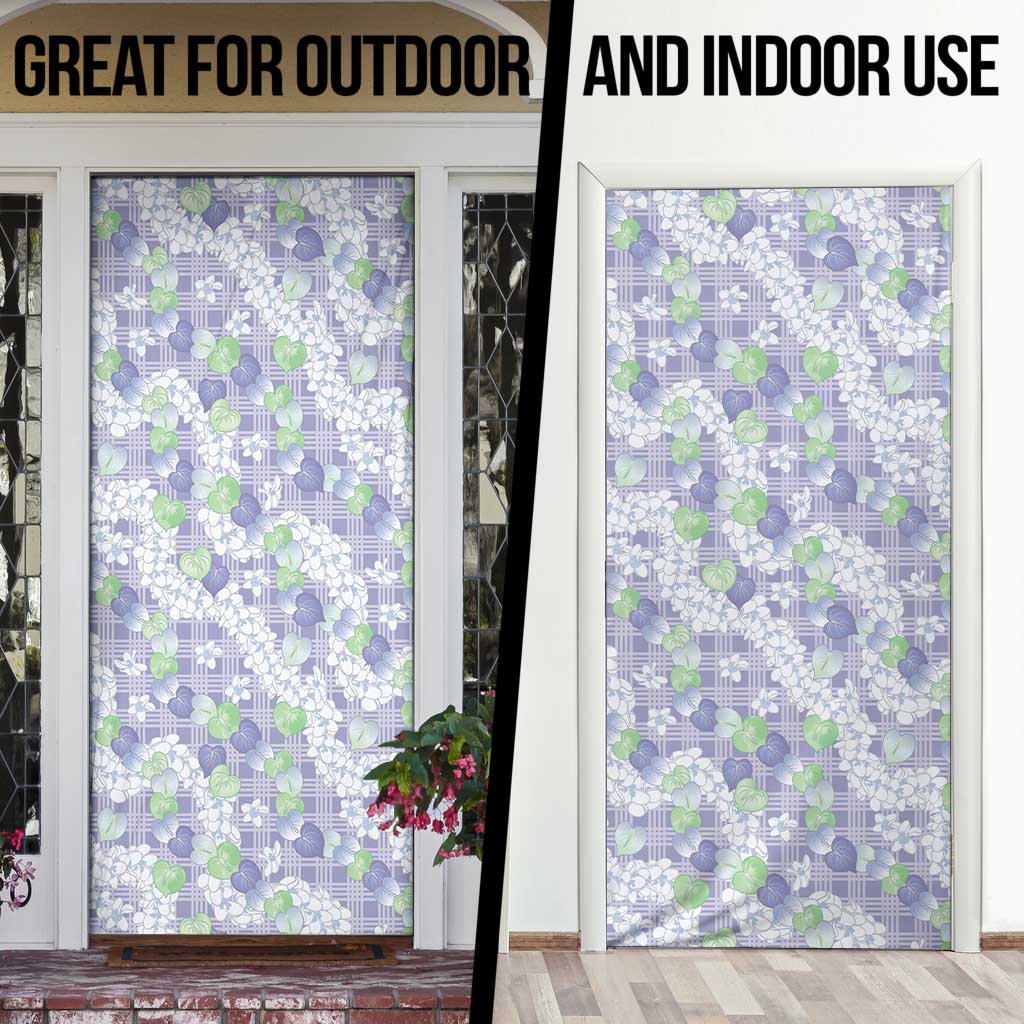 Anthurium Plumeria Lei Pastel Door Cover Purple Hawaiian Splendid Palaka LT01 - Polynesian Pride