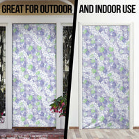 Anthurium Plumeria Lei Pastel Door Cover Purple Hawaiian Splendid Palaka LT01 - Polynesian Pride