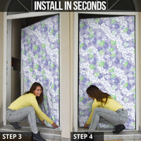 Anthurium Plumeria Lei Pastel Door Cover Purple Hawaiian Splendid Palaka LT01 - Polynesian Pride