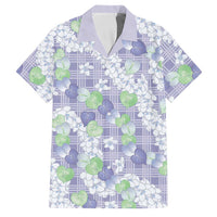 Anthurium Plumeria Lei Pastel Family Matching Long Sleeve Bodycon Dress and Hawaiian Shirt Purple Hawaiian Splendid Palaka