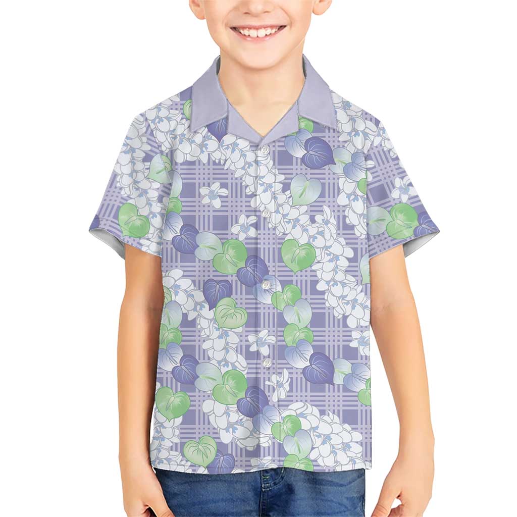 Anthurium Plumeria Lei Pastel Family Matching Mermaid Dress and Hawaiian Shirt Purple Hawaiian Splendid Palaka